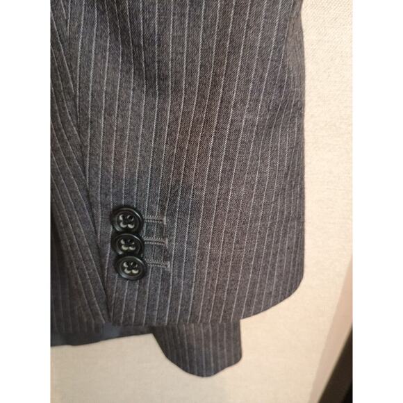 Banana Republic Blazer Men 42s Gray Striped Modern Fit Corpcore Career Jacket - Picture 8 of 11